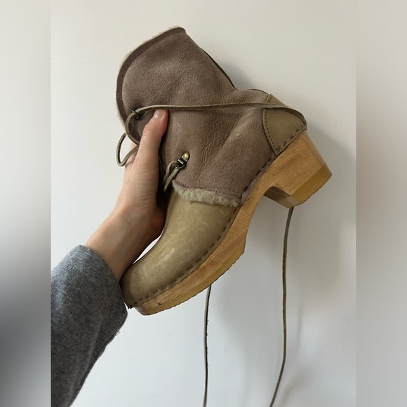 Barely Worn No. 6 Lace Up Shearling Clog Boots - Picture 5 of 10